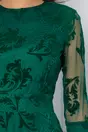 Rochie Dy Fashion verde din tull cu insertii catifelate