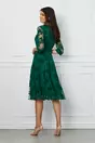 Rochie Dy Fashion verde din tull cu insertii catifelate