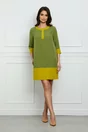 Rochie Dy Fashion verde-lime cu buzunare