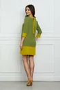Rochie Dy Fashion verde-lime cu buzunare