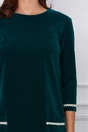 Rochie Dy Fashion verde smarald din catifea cu dantela la maneci si buzunare