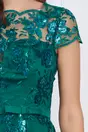 Rochie eleganta verde din dantela si paiete