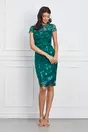 Rochie eleganta verde din dantela si paiete