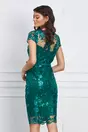Rochie eleganta verde din dantela si paiete