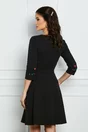 Rochie Ella Collection Mara neagra cu broderie florala