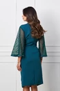 Rochie Eveline turcoaz cu strasuri