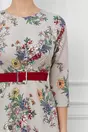 Rochie Florina gri cu imprimeuri florale colorate