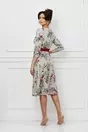 Rochie Florina gri cu imprimeuri florale colorate