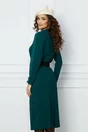 Rochie Gabriela verde cu buzunare si curea in talie