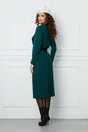 Rochie Gabriela verde cu buzunare si curea in talie