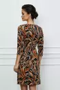 Rochie Gianina neagra cu imprimeuri maro