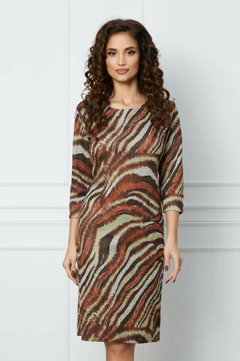 Rochie Herra caramiziu cu zebra print
