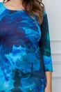 Rochie Ilona bleumarin cu imprimeu albastru