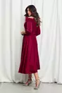 Rochie Ingrid bordo cu fulgi la bust si curea in talie