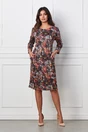Rochie Irina cu imprimeuri multicolore si buzunare