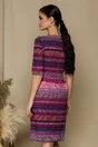 Rochie Iulia mov cu imprimeu abstract