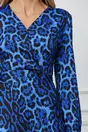 Rochie Karen albastra cu animal print