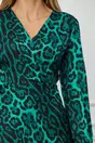 Rochie Karen verde cu animal print
