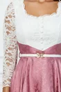 Rochie Karla roz cu bust alb din dantela