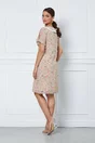 Rochie Karolin beige cu imprimeu buline colorate