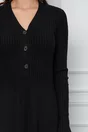 Rochie Klara neagra din tricot cu nasturi la bust