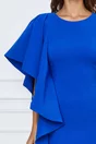 Rochie LaDonna albastra cu volan maxi pe o parte
