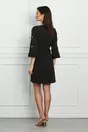 Rochie LaDonna neagra cu funde din strasuri pe maneci