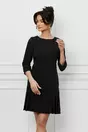 Rochie LaDonna neagra cu pliuri la baza