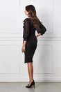 Rochie Larisa neagra cu nasturi albi la bust