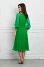 Rochie Leonard Collection verde crud din matase naturala