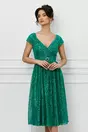 Rochie Leonard Collection verde cu glitter