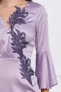 Rochie lila cu broderie din margele si paiete