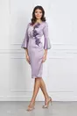 Rochie lila cu broderie din margele si paiete
