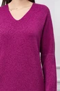 Rochie Mara magenta din tricot cu nasturi pe lateral