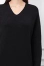 Rochie Mara neagra din tricot cu nasturi pe lateral