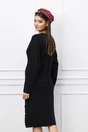 Rochie Mara neagra din tricot cu nasturi pe lateral