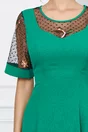 Rochie Mara verde cu broderie florala
