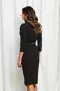 Rochie Maria office neagra cu aspect petrecut si curea in talie