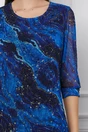 Rochie Marisa vaporoasa albastra cu imprimeu galben