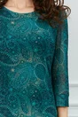 Rochie Marisa vaporoasa verde cu imprimeuri mandala