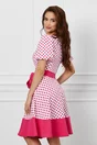 Rochie MBG alba cu buline fucsia