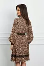 Rochie MBG bej cu animal print si dantela