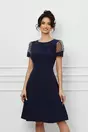 Rochie MBG bleumarin cu funda si maneci din tull
