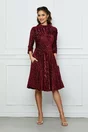 Rochie MBG bordo din catifea cu lurex