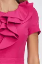 Rochie MBG fucsia cu volan pe bust si fusta petrecuta