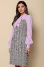 Rochie MBG lila cu carouri gri
