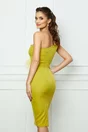 Rochie MBG lime cu pene la bust