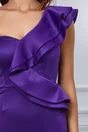 Rochie MBG mov cu volane pe bust