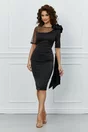 Rochie MBG neagra cu aplicatie pe umar