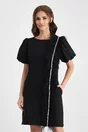 Rochie MBG neagra cu banda din fulgi
